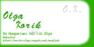 olga korik business card